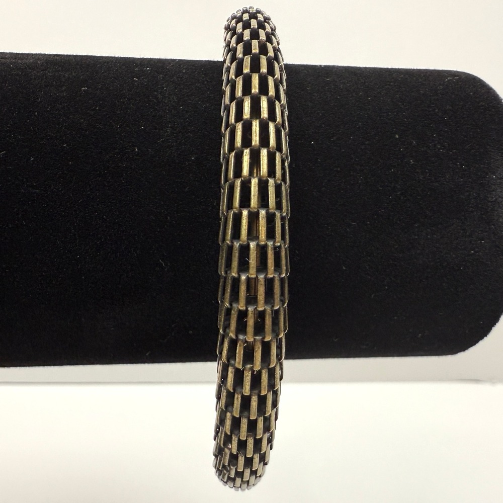 Vintage Style Mesh Bangle Bracelet Antique Gold Tone Fashion Jewelry Wrist 8.25